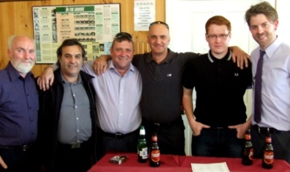 Our current players were there in numbers to pay respects to club great Peter Gardiner. L-R: Allan Cumming, Bob Sciacchitano, James Holt, Lou Raffaele, Kris Garland and Matt Thomas. Our current players were there in numbers to pay respects to club great Peter Gardiner. L-R: Allan Cumming, Bob Sciacchitano, James Holt, Lou Raffaele, Kris Garland and Matt Thomas.