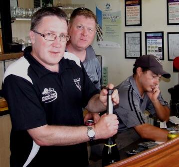 You're barred! No, not really, but L-R Peter Golding, Simon Thornton and Dan Terzini look serious behind the bar. You're barred! No, not really, but L-R Peter Golding, Simon Thornton and Dan Terzini look serious behind the bar.
