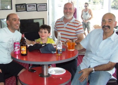 ..., Present and future. There's no past here yet! L-R: John and Max Talone, Allan Cumming and the evergreen Joe Ansaldo. ..., Present and future. There's no past here yet! L-R: John and Max Talone, Allan Cumming and the evergreen Joe Ansaldo.