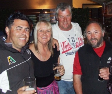 Bowling them over: L-R: Former cricketers Mick Intagliata, Adele Walker, Tangles and Paul Comino were among the last to leave. Bowling them over: L-R: Former cricketers Mick Intagliata, Adele Walker, Tangles and Paul Comino were among the last to leave.