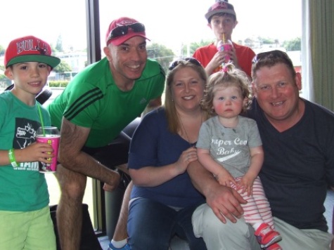 Family gathering: Max, John and Luke Talone, with Mel and Simon Thornton and daughter Isabelle. Family gathering: Max, John and Luke Talone, with Mel and Simon Thornton and daughter Isabelle.