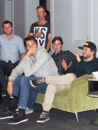 Listening to the vote count: L-R Eddie Rayner, Stephen Esmore (front), Ben Thomas, Matt Esmore and Alex Davidson. Listening to the vote count: L-R Eddie Rayner, Stephen Esmore (front), Ben Thomas, Matt Esmore and Alex Davidson.