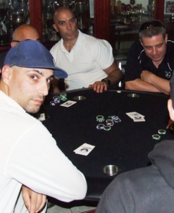 Playing close to the chest: L-R Shadi Akra, John Talone and Daniel Phillips. Playing close to the chest: L-R Shadi Akra, John Talone and Daniel Phillips.