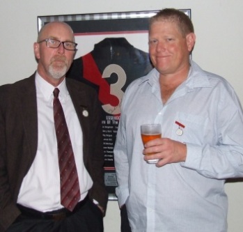 How it must hurt Darren Nagle (right) to stand in front of an Essendon jumper. But there's no problem for Kevin Gardiner. How it must hurt Darren Nagle (right) to stand in front of an Essendon jumper. But there's no problem for Kevin Gardiner.