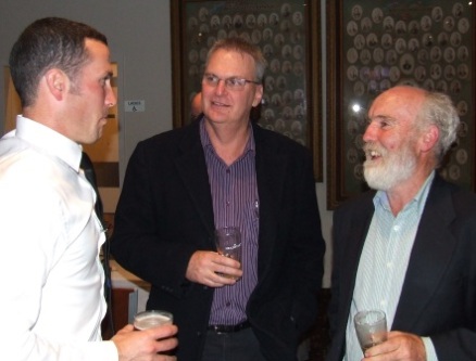 Deep discussion: L-R Michael Ozbun, Doug Cumming and Allan Cumming. Deep discussion: L-R Michael Ozbun, Doug Cumming and Allan Cumming.