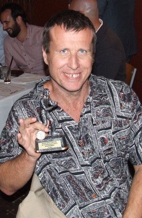 Gun fielder Shaun Rayment with his trophy for the Fifths. Gun fielder Shaun Rayment with his trophy for the Fifths.