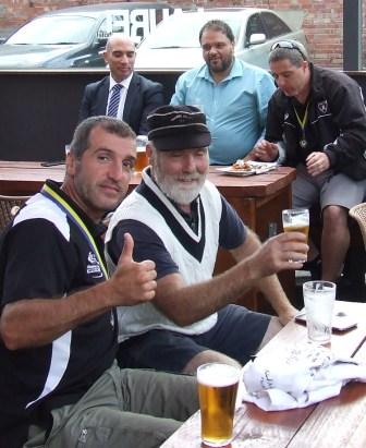 A couple of wise men at the front - Jim Polonidis and Allan Cumming - with the rascals behind them: John Talone, Sandro Capocchi and Daniel Phillips. A couple of wise men at the front - Jim Polonidis and Allan Cumming - with the rascals behind them: John Talone, Sandro Capocchi and Daniel Phillips.
