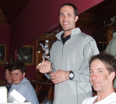 Winter Comp captain Michael Ozbun was handing out the awards, watched by (from left) Freddie Priestley, Dan Comande and Ben Thomas. Winter Comp captain Michael Ozbun was handing out the awards, watched by (from left) Freddie Priestley, Dan Comande and Ben Thomas.