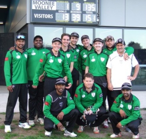 The scoreboard tells the story - a good win to Moonee Valley. The team: L-R. Back - Shiwantha Kumara, Channa DeSilva, Daniel Comande, Anthony Cafari, Luke Brock, Jack Newman, Charles Bibby, Joshua Gorry and coach Tony Gleeson. Front - Suraj Weerasinghe, Sam Walker and Sameera Vithana. The scoreboard tells the story - a good win to Moonee Valley. The team: L-R. Back - Shiwantha Kumara, Channa DeSilva, Daniel Comande, Anthony Cafari, Luke Brock, Jack Newman, Charles Bibby, Joshua Gorry and coach Tony Gleeson. Front - Suraj Weerasinghe, Sam Walker and Sameera Vithana.