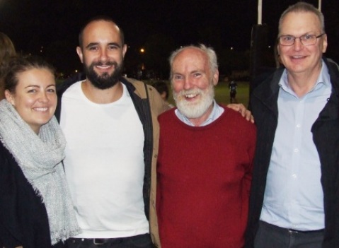 A night to remember: L-R Kristie Wall, occasional player Murray Walker and regular players Allan and Doug Cumming acquaint themselves with what will be our regular digs come September. A night to remember: L-R Kristie Wall, occasional player Murray Walker and regular players Allan and Doug Cumming acquaint themselves with what will be our regular digs come September.