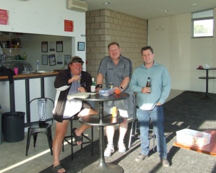 The absolute last beer in the old clubrooms: Vacating are L-R Shane McDonald, Simon Thornton and Ed Rayner. The absolute last beer in the old clubrooms: Vacating are L-R Shane McDonald, Simon Thornton and Ed Rayner.