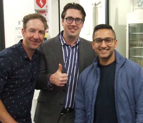Honored guests: L-R Ben Thomas, Ben Skok and Rahul "Sunny" Sharma. Honored guests: L-R Ben Thomas, Ben Skok and Rahul "Sunny" Sharma.