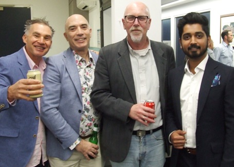 Here's cheers - L-R Dean Jukic, John Talone, Kevin Gardiner and Muhammad Ashraf. Here's cheers - L-R Dean Jukic, John Talone, Kevin Gardiner and Muhammad Ashraf.