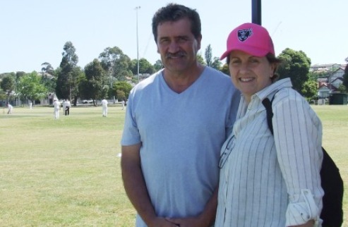 Coach Tony Gleeson and Nicole McLachlan kept one eye on the cricket while attending the fundraiser. Coach Tony Gleeson and Nicole McLachlan kept one eye on the cricket while attending the fundraiser.