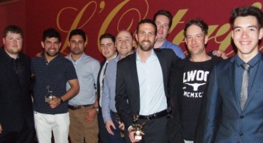 Enjoying the hospitality at L'Osteria: L-R Andreas Skiotis, Kern Kapoor, Kunal Balhara, Matthew Esmore, Richard Zammit, Michael Ozbun, Nathan Johnston, Ben Thomas and Nigel Cowan. Enjoying the hospitality at L'Osteria: L-R Andreas Skiotis, Kern Kapoor, Kunal Balhara, Matthew Esmore, Richard Zammit, Michael Ozbun, Nathan Johnston, Ben Thomas and Nigel Cowan.