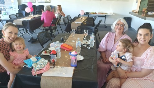 Enjoying a relaxing time out: L-R Fiona Ward with Skye, Sandra Thomas and Vanessa Thomas with Addelyn. Enjoying a relaxing time out: L-R Fiona Ward with Skye, Sandra Thomas and Vanessa Thomas with Addelyn.