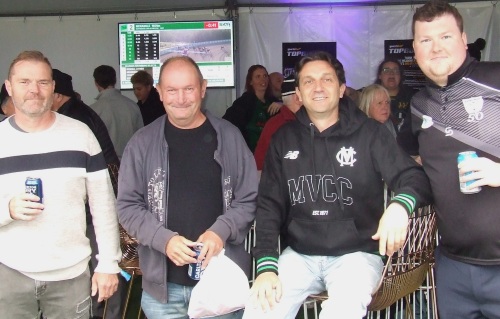 Plenty of screens at the back to keep tabs on the different meetings, and the track in front of us: L-R Shane Collins, Paul Simon, Jason Ripa and Andreas Skiotis. Plenty of screens at the back to keep tabs on the different meetings, and the track in front of us: L-R Shane Collins, Paul Simon, Jason Ripa and Andreas Skiotis.