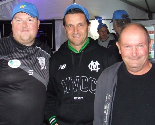Proudly showing off our club at The Meadows - L-R Andreas Skiotis, Jason Ripa and Paul Simon. Proudly showing off our club at The Meadows - L-R Andreas Skiotis, Jason Ripa and Paul Simon.