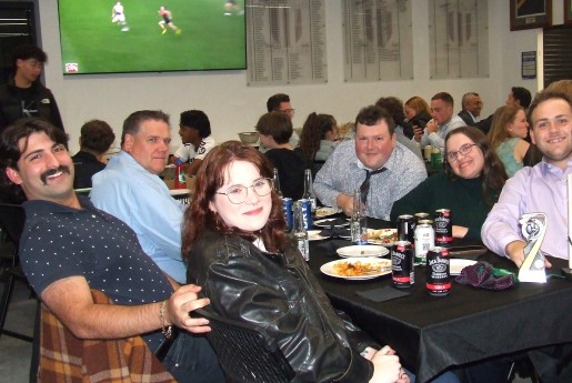 A happy table: Clockwise from front - Beth and Ben Baldacchino, Geoff Smith, Andreas Skiotis, Makealah and Lachlan Smith. A happy table: Clockwise from front - Beth and Ben Baldacchino, Geoff Smith, Andreas Skiotis, Makealah and Lachlan Smith.