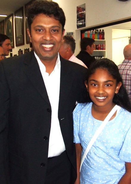 Team of the 50 Years member Arosha Perera with daughter Aisha - a budding basketballer. Team of the 50 Years member Arosha Perera with daughter Aisha - a budding basketballer.