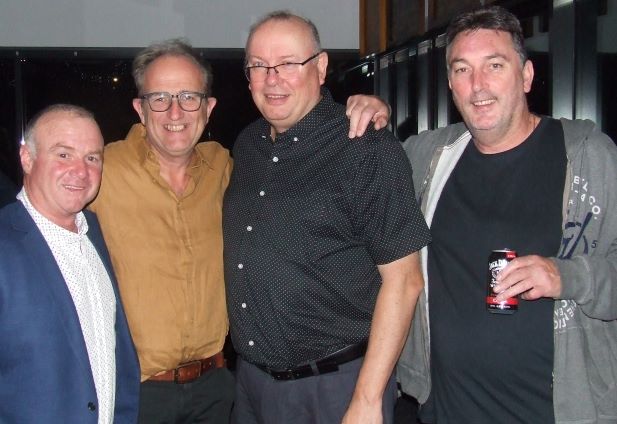 Celebrations: L-R Sean O'Kane, Brett Curran, former Chief Commissioner of Police Graham Ashton and Jim McKenzie. Celebrations: L-R Sean O'Kane, Brett Curran, former Chief Commissioner of Police Graham Ashton and Jim McKenzie.