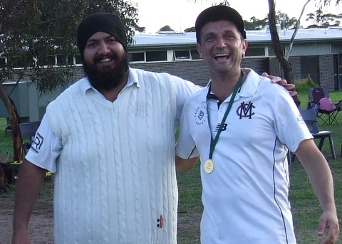 Hey! This is fun! Captain Manu Singh and Jason Ripa with his Premiership medallion. Hey! This is fun! Captain Manu Singh and Jason Ripa with his Premiership medallion.