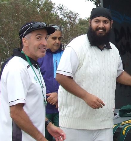 A fifth Moonee Valley premiership for the magnificent Jim Polonidis - getting his medal from Manu Singh. A fifth Moonee Valley premiership for the magnificent Jim Polonidis - getting his medal from Manu Singh.