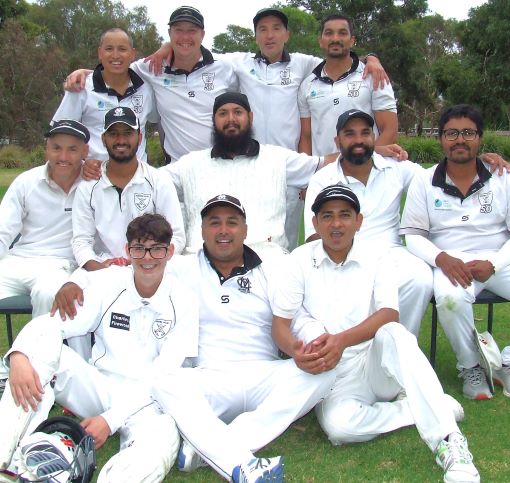 The official Premiership team photo: L-R. Back - Chand Shrestha, Mitchell Britton, Jim Polonidis and Vinnie Singh. Middle - Sam Carbone, Jay Patel, Manu Singh, Sunny Singh and Maks Rahman. Front - Cullan Morrissy, Sagar Bhatia and Prashant Hirani. The official Premiership team photo: L-R. Back - Chand Shrestha, Mitchell Britton, Jim Polonidis and Vinnie Singh. Middle - Sam Carbone, Jay Patel, Manu Singh, Sunny Singh and Maks Rahman. Front - Cullan Morrissy, Sagar Bhatia and Prashant Hirani.
