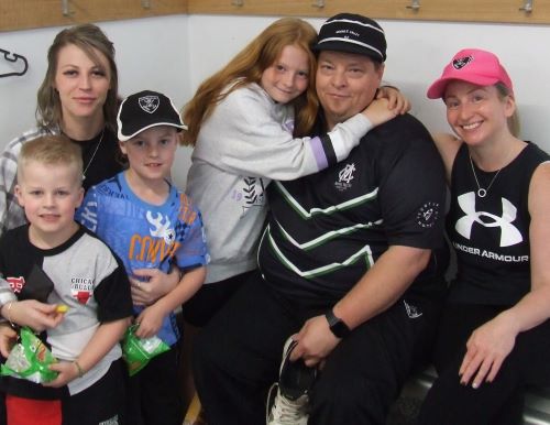 Mark Gauci and his family: With daughter Brooke (left) with her sons Jaxson and Kaleb, and with daughter Marley and partner Vanessa. Mark Gauci and his family: With daughter Brooke (left) with her sons Jaxson and Kaleb, and with daughter Marley and partner Vanessa.