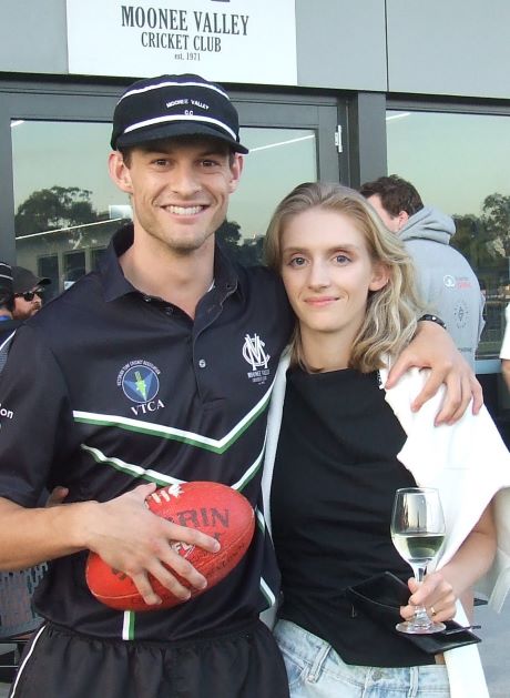 Firsts player Sam Younghusband and partner. Firsts player Sam Younghusband and partner.