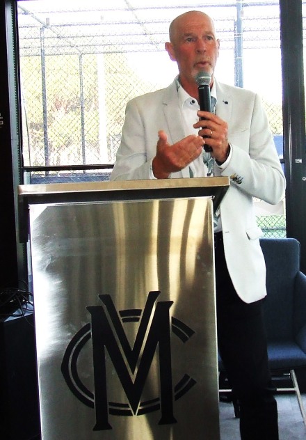 Master of Ceremonies Greg Peters opens proceedings on the night, standing at the new MVCC lectern. Master of Ceremonies Greg Peters opens proceedings on the night, standing at the new MVCC lectern.