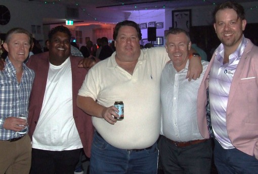 Catching up over old times: L-R Craig Pridham, Channa DeSilva, Ryan Fairclough, Geoff McKeown and Matt Thomas. Catching up over old times: L-R Craig Pridham, Channa DeSilva, Ryan Fairclough, Geoff McKeown and Matt Thomas.