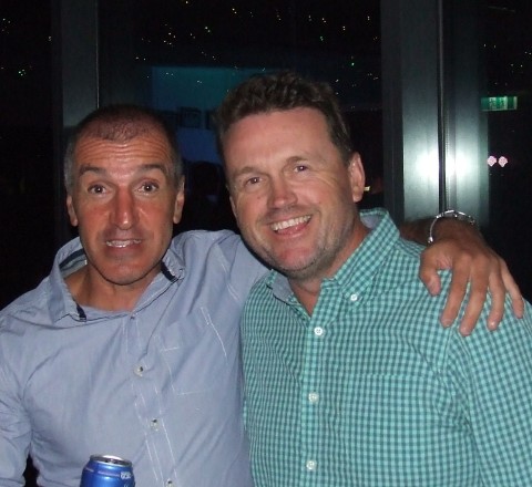 Moonee Valley Premiership heroes - Jim Polonidis (left) and Kane Harding. Moonee Valley Premiership heroes - Jim Polonidis (left) and Kane Harding.