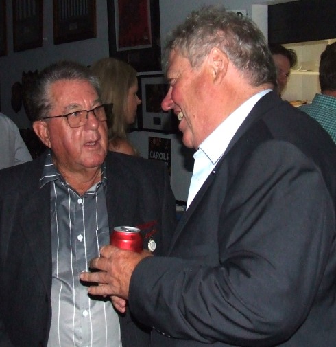 Swapping some old war stories: Ray Storey (left) and Terry Nagle. Swapping some old war stories: Ray Storey (left) and Terry Nagle.