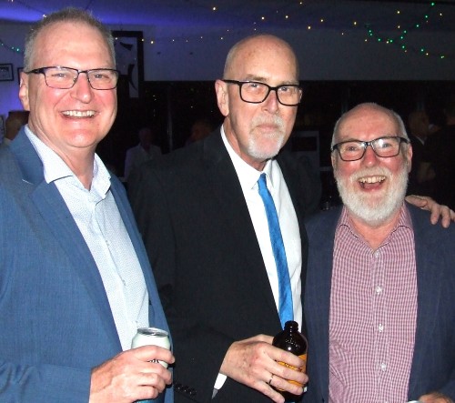 Enjoying the ambience of the club party lights: L-R Doug Cumming, Kevin Gardiner and Allan Cumming. Enjoying the ambience of the club party lights: L-R Doug Cumming, Kevin Gardiner and Allan Cumming.