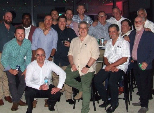 We've all played at Barooga! L-R Adam Chapple, Kane Harding, Channa DeSilva, Michael Cumbo (front), Jim Polonidis, Jason Ripa, Mark Gauci, Matt Thomas, Craig Pridham, Daniel Phillips (front), Simon Thornton, Tony Gleeson, Sean O'Kane, Ryan Fairclough, Allan Cumming and Charlie Walker. We've all played at Barooga! L-R Adam Chapple, Kane Harding, Channa DeSilva, Michael Cumbo (front), Jim Polonidis, Jason Ripa, Mark Gauci, Matt Thomas, Craig Pridham, Daniel Phillips (front), Simon Thornton, Tony Gleeson, Sean O'Kane, Ryan Fairclough, Allan Cumming and Charlie Walker.
