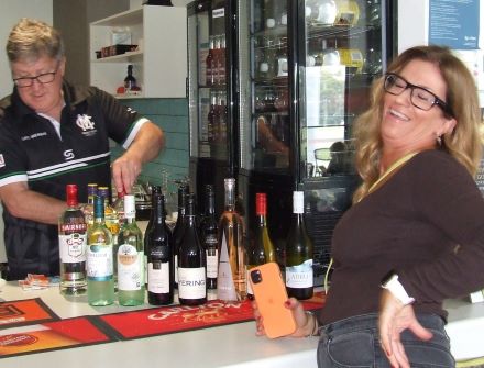 Bar host Peter Golding was in constant demand.