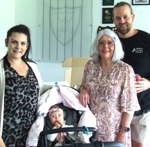 Three generations of the Thomas family with connections to Moonee Valley: L-R Vanessa, Addelyn, Sandra and Matt.