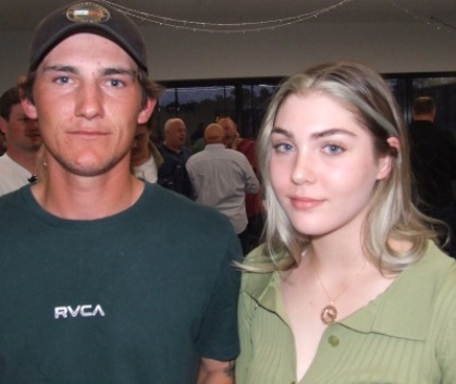 Firsts player Jordon McDonald and partner Tegan. Firsts player Jordon McDonald and partner Tegan.
