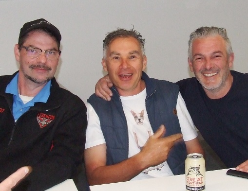 Keeping a bit in reserve for the Sunday games: L-R Ed Nott, Dean Jukic and Dom Gibaldi. Keeping a bit in reserve for the Sunday games: L-R Ed Nott, Dean Jukic and Dom Gibaldi.