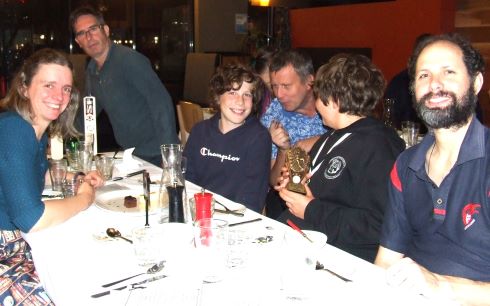 A table of talent: L-R Bec Lubansky, Paul and Jeremy Sevenson, Shaun Rayment, David and Alex Lubansky. A table of talent: L-R Bec Lubansky, Paul and Jeremy Sevenson, Shaun Rayment, David and Alex Lubansky.
