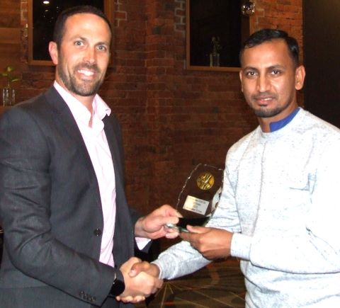 Executive Member Michael Ozbun (left) presents Salman Afridi with his Club Champion award. Executive Member Michael Ozbun (left) presents Salman Afridi with his Club Champion award.