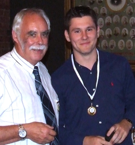 President Charlie Walker (left) presented Jack Newman with his Player of the Finals medallion for the Firsts. President Charlie Walker (left) presented Jack Newman with his Player of the Finals medallion for the Firsts.