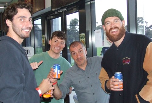 All in good fun: L-R Steve Esmore, Dan Comande, Jim Polonidis and Jerome White. All in good fun: L-R Steve Esmore, Dan Comande, Jim Polonidis and Jerome White.