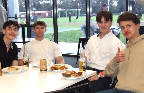 Deej and his mates: Dejan Gilevski (right) brought mates Josh, Liam and Zach to the reverse raffle. Deej and his mates: Dejan Gilevski (right) brought mates Josh, Liam and Zach to the reverse raffle.
