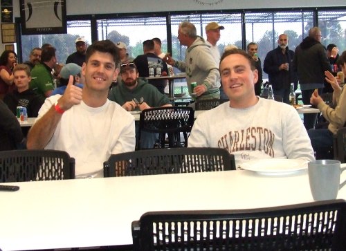 Front-row seats: Ben Tarran (left) and Hayden Rayner. Front-row seats: Ben Tarran (left) and Hayden Rayner.