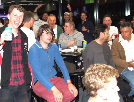 Getting to the pointy end of the night: - front row pews for (L-R) Neo Williams, Chris Love, Daniel Phillips, Jason Ripa and Sunil Bhandari. Getting to the pointy end of the night: - front row pews for (L-R) Neo Williams, Chris Love, Daniel Phillips, Jason Ripa and Sunil Bhandari.