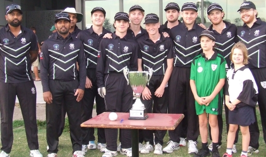 Reid and Bree Webb-Johnson in Heath's old Valley shirts - and our team which played the match. L-R Rusiru Jayasiri, Suraj Weerasinghe, Ruwan Jayaweera, Tom Janetzki, Henry Thomas, Luka Anderson, Zac Nilsson, Tom Morrissy, captain Jack Newman, Tain Piercy and Joe Adams.