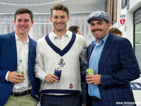 Enjoying the night: L-R Jack Newman, Sam Younghusband and Joshua Rennex. Enjoying the night: L-R Jack Newman, Sam Younghusband and Joshua Rennex.