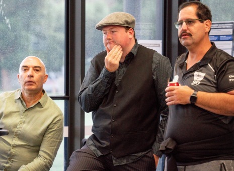 Contemplating the recent form of the yabbies - L-R John Talone, Andreas Skiotis and Brendan Rhodes. Contemplating the recent form of the yabbies - L-R John Talone, Andreas Skiotis and Brendan Rhodes.
